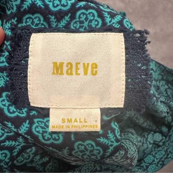 Anthropologie Maeve Blue Teal Patterned Jumpsuit Size Small Women’s - Picture 12 of 13